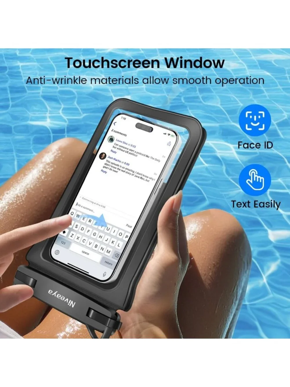 Waterproof Phone Pouch for Beach & Underwater Photography - 2 Pack, Lanyard